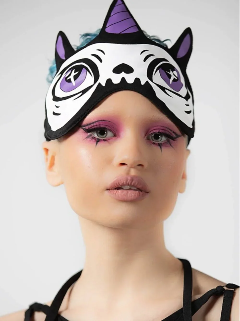 Killstar ✦ Unicorn Sleep Mask ✦ Skull Face Soft Padded Goth Nighttime Eye Cover